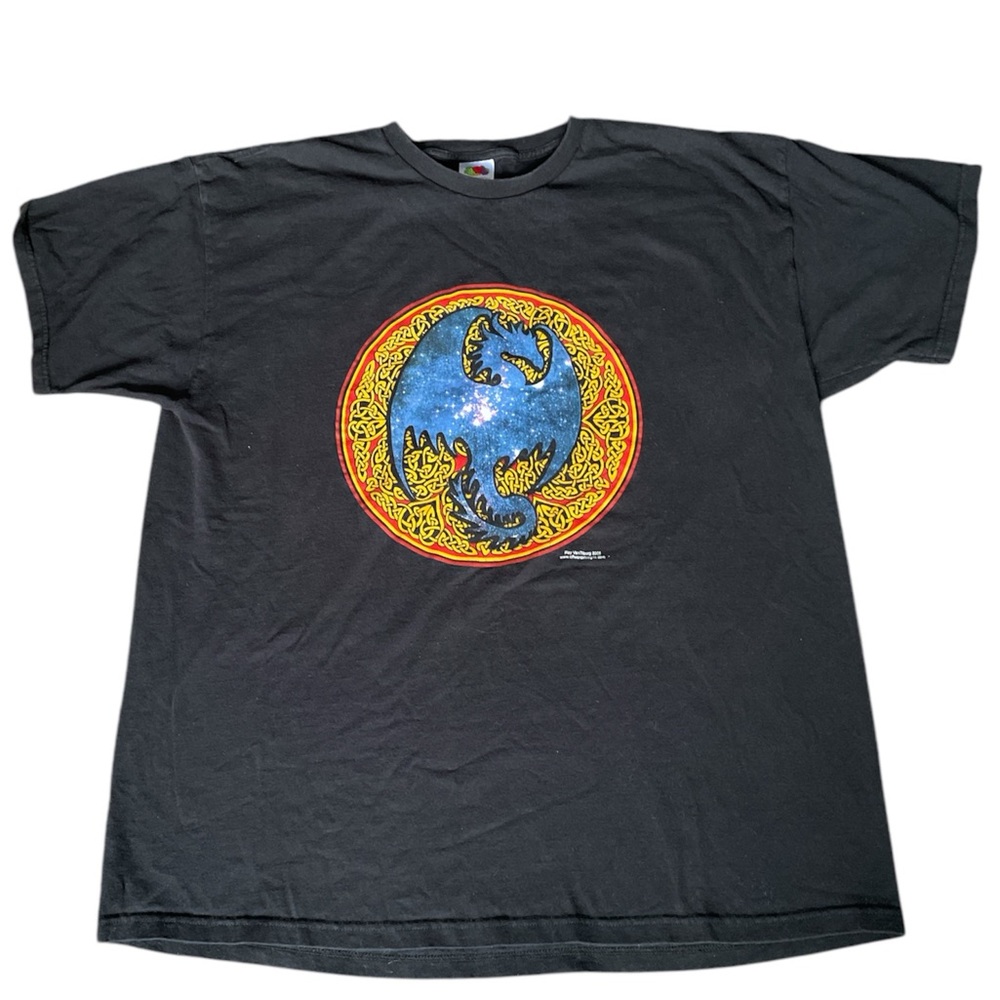Mens Vintage Dragon Graphic Tee Size:2XL